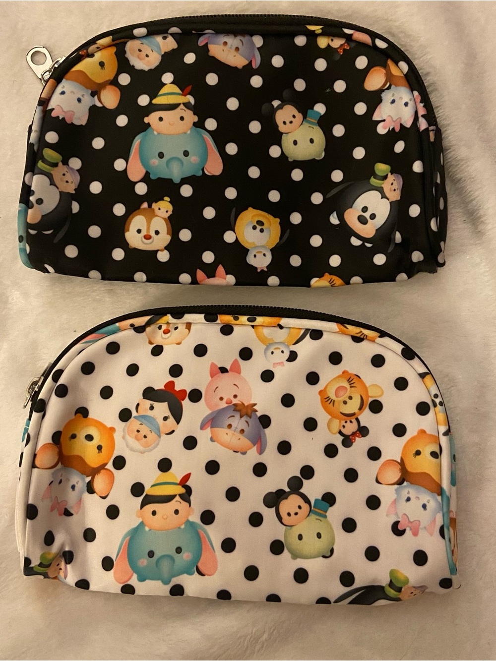 Disney London Soho Polka Dot Tsum Tsum Cosmetic Pouches - Black & White